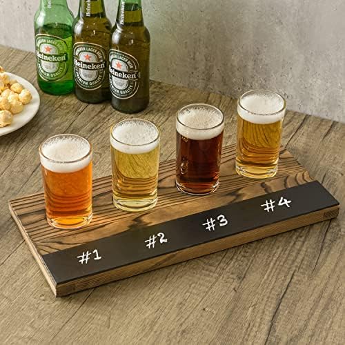 Mygift 5-dijelni Craft Beer flight Board set za uzorkovanje uključuje 4 čaše za degustaciju