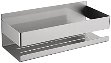 Zsfbiao metal kupaonica police od nehrđajućeg čelika bez bušenja Organizator zidna šampon za zid stalak za samoljepljivanje kuhinjskih zidova plutajuća polica