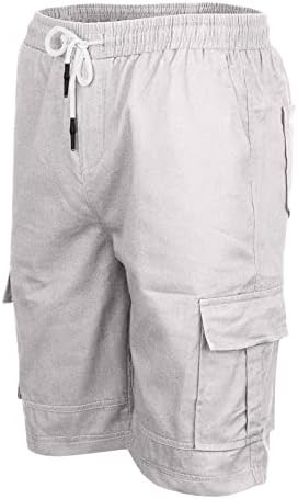 Muški kratke hlače, casual nacrtajući elastični struk začućene kratke hlače opušteno fit na otvorenom višestruki