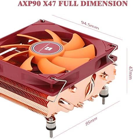 Thermalright AXP-90 X47 full bakar Niskoprofilni CPU vazdušni hladnjak sa prilično 90mm TL-9015r PWM ventilatorom,