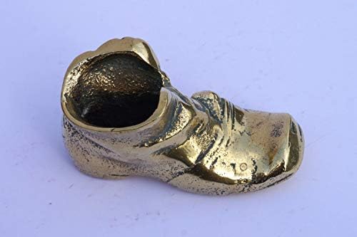 Čvrsta mesing skulptura: usamljena cipela || Boot pepeljara || Vintage mali predmet u savršenom vintage