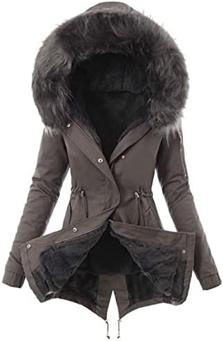 Timifis Womens kaput zimski debeli kaput Chunky obložen jakna Čvrsta runa parka patka patentna dugmeta na gornjoj odjeći s kapuljačom