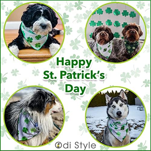 Dan salca u Patricku - 2 pakovanje Saint Patrick Day Dog Handkerchief sa šamrock otisci, sretni pas Bandanas za male, srednje, velike pse, pribor za štenete, zeleni šal