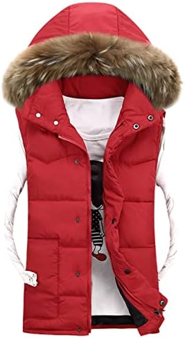 AdSSDQ rođendanska kapuljača puffer jakna Muška trendy bez rukava jesen toplo sa kapicom Puffer jakna Zip Up Comfort Poliester10