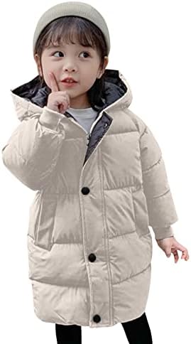 Toddler Baby Kids Girls džemper kaput zimski debeli topli gumb s kapuljačom Vjetrootporni kaput od kaputa
