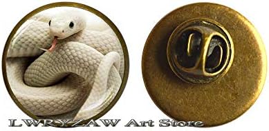 Bijela zmija broš, minimalna mistična zmija, zmija broš, zmijski nakit, zmija ljubavni pin, M189