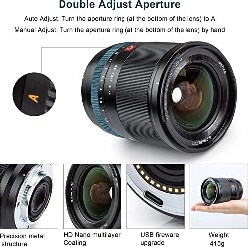 X-Mount glavni objektiv velikog otvora blende AF 13mm F1. 4 širokougaoni Portretni objektiv kompatibilan sa Fujifilm kamerom X-T1/T2/T3/T4/T10/T20/T30/T100/T200, X-A1/A2/A5/A7, X-E1/E2/E3/E4, X-H1/M1/S10/H2S, X-Pro2 / Pro3