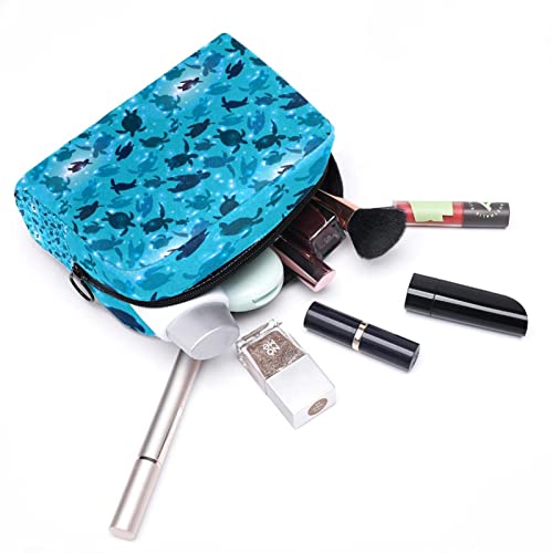 Vodena plava morska kornjača uzorak Mala torbica za šminku za torbicu Travel Kozmetička torba prijenosna