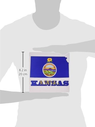 3drose 8 X 8 X 0,25 inča podloga za miša Kansas State Flag na konturnoj mapi i slovima za Kansas