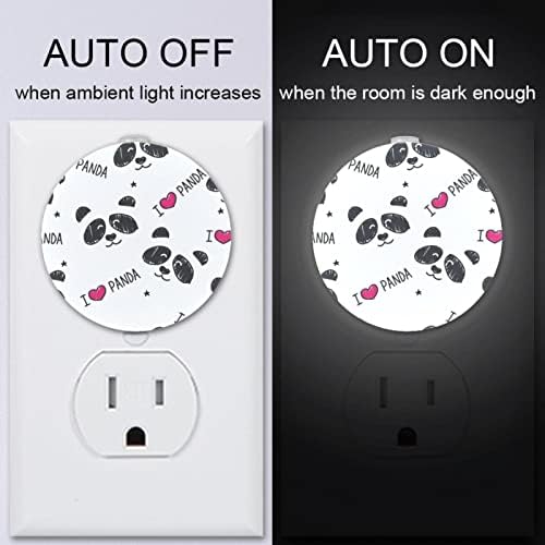 2 paket Plug-in Nightlight LED noćno svjetlo volim Pandu sa senzorom sumraka do zore za dečiju sobu, dečiju