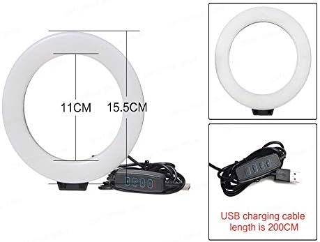 RBHGG 6-inčni Mini LED Desktop Video prsten lampa za Selfie sa postoljem za stativ USB utikač za