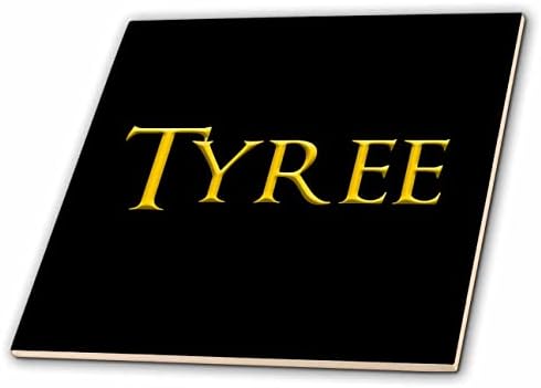 3drose Tyree uobičajeno ime za dječaka u SAD-u. Žuta na crnoj amajliji-pločicama