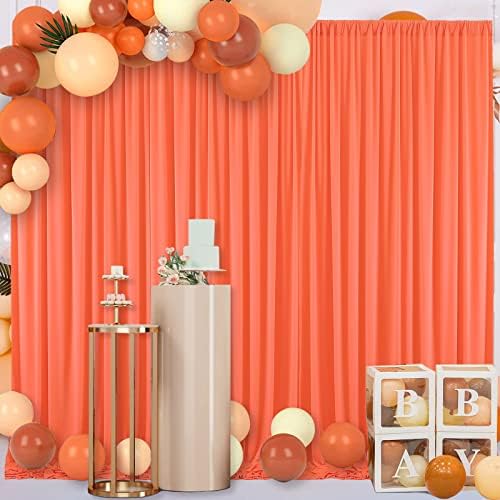Zavjese od narandžaste pozadine zavjese 10x8ft debljine tkanine vjenčane zavjese pozadina za rođendanske zabave za tuširanje beba
