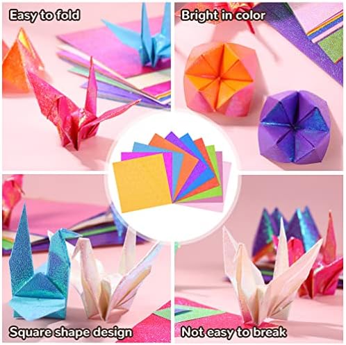Vicasky Kids zanati japanski origami papir za obrtnog papira 100pcs kvadratni dvostrani papir ručni zanat za početnike Tračnici i školski zanatski projekti Decoupage isporučuje djetetove zanate