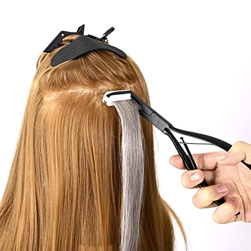 EHDIS Hair Extensions Tools Kit Tape in Hair Extensions kliješta za zaptivanje kose klešta za ravne površine alati za proširenje kose sa dvostranim zamjenskim ljepljivim jezičcima za proširenje kose
