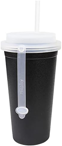Re Play 24 oz Plastic Adult Travel Tumbler šolje sa medicinskom Grade silikonski poklopac, čep & Slama, napravljen u SAD-u od BPA besplatno reciklirano mlijeko vrčevi, Mikrovalna & amp; Perilica posuđa kafa čaj kup-Crna