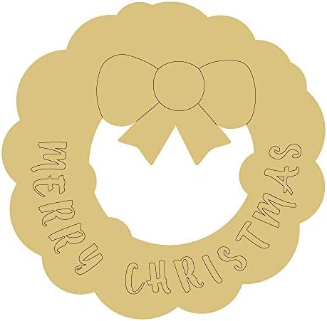 Dizajn vijenca po linijama izrez nedovršeni drveni Praznici Božićna vješalica za vrata MDF oblik platna stil 1 Umjetnost 1