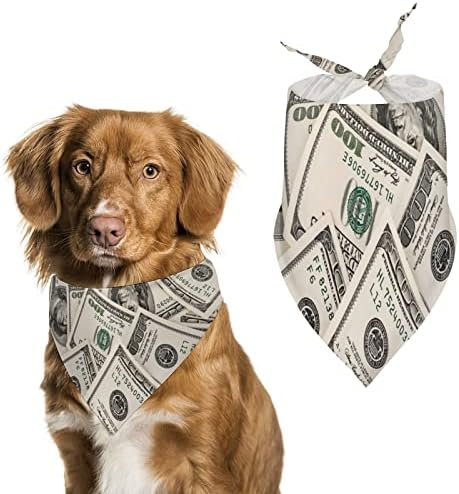 FunnyStar novac Američke novčanice od sto dolara pas Bandana pet trougao šal Podesiva marama za mačke za male srednje velike kućne ljubimce