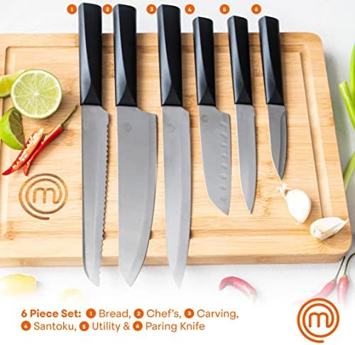 MasterChef japanski set noža od 6 kuhinjskih noževa sa izuzetno oštrim noževima od nerđajućeg čelika za profesionalno