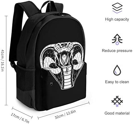 Napadački-Cobra putni ruksak estetski koledž Bookbag klasični Daypacks Radna torba za rame