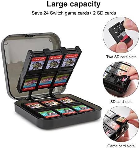 Buffalo Plaid crvena karirana torbica za kartice za igru otporna na udarce držač za čuvanje kartica za igre 12 slota Zaštitna kutija za skladištenje kompatibilna sa Switch Games
