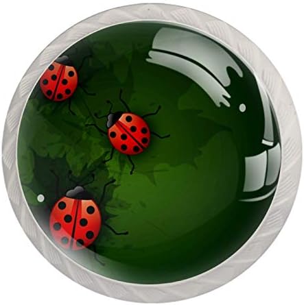 Komoda dugmad Bubamare zelena dugmad za fioke Crystal Glass dugmad 4kom okrugla dugmad dizajnirana u