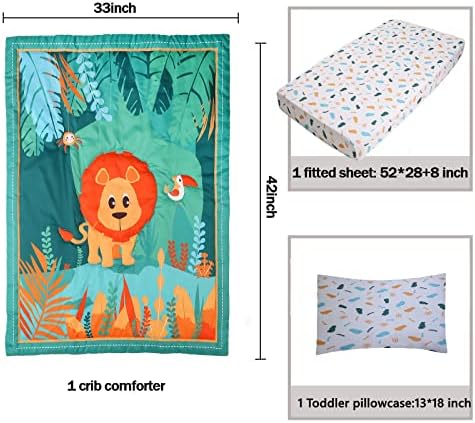 Geapul 4pcs Dječji krevetić za djecu za dječake Dječji krevetić Crib Quilt, lim krevetića, jastučnica za djecu, zidne naljepnice Mekani posteljina za dječjeg kreveta