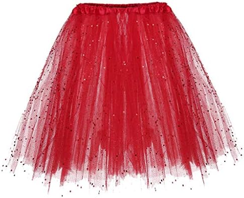 Gdjgta Dancing suknja Paillette ženska kratka suknja Elastična slojevi za odrasle 3 suknje za klizanje