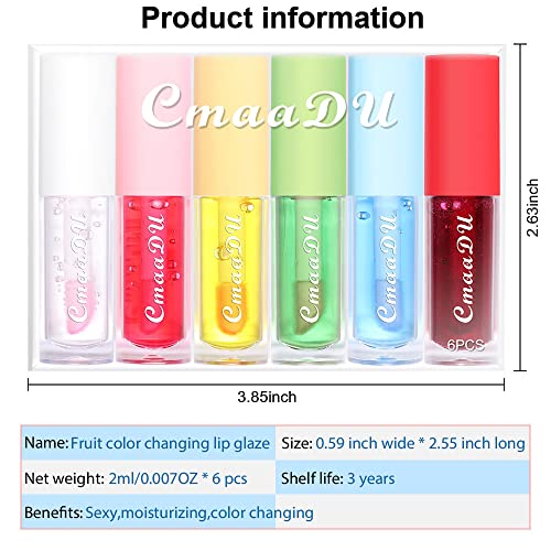 evpct 6kom Mini Clear promjena boje mijenja PH tonirani sjaj za usne Set za žene djevojke 10-12 ulje za usne