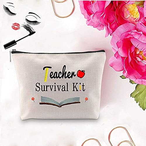 Pxtidy Teacher Survival Kit teacher Appreciation Gifts Makeup torbica kozmetička torba za žene Teacher Bag nastavničke potrepštine za učionicu najbolji učitelj ikada poklon