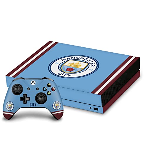 Dizajn kućišta za glavu zvanično licenciran Manchester City Man City FC 2022/23 Home Kit Logo Art Vinyl naljepnica za igranje kože poklopac naljepnice kompatibilan sa Xbox One X konzolom i paketom kontrolera