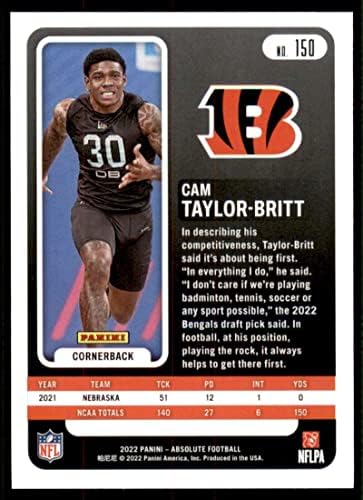 2022 Panini Apsolute 150 Cam Taylor-Britt RC - Rookie Card Cincinnati Bengals Fudbal Nm-Mt