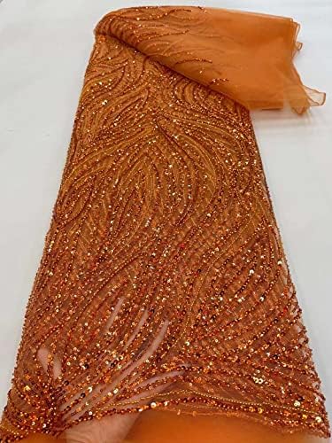 Šljokice kamena Francuska mrežasta čipkasta tkanina 5 metara po parceli za izradu odjeće Afrička mrežasta čipkasta vjenčanica materijal sa perlicama