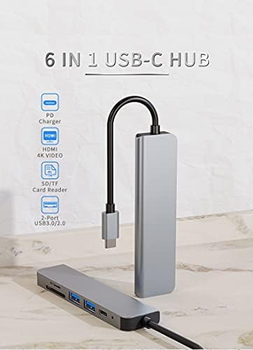 6 portovi Slot za SD kartice / USB Port Type-C Adapter za čitač kartica za Laptop USB Hub 4k HDMI dodatna oprema