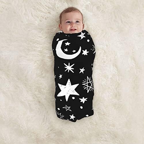 Mjesec i zvjezdani bebini prostor Swaddle pokrivač meko novorođenčad swadling pokrivač pokrivač za bebe bacanje pokrivače svilenkasti prozračni rastezljivi pokloni za dječake Dječji tuš za djecu