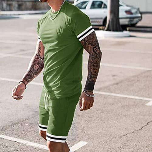 WENKOMG1 muške ljetne sportske hlače za tenkove pune boje majice za Crewneck majice labava lagana majica za potkošulje