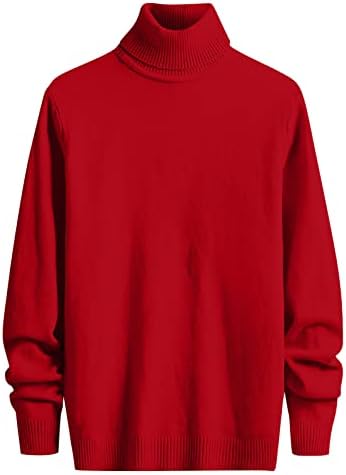 Dudubaby mens džemper-džemper sa visokim vratom Čvrsta boja tanko džemper plus džemperi veličine