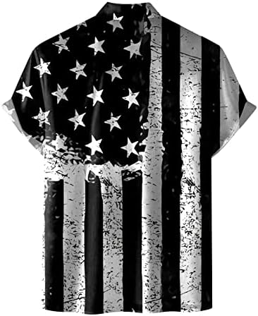 XZHDD muške Dan nezavisnosti majice vojnik kratki rukav dugme dole Patriotska košulja američka zastava ljetna