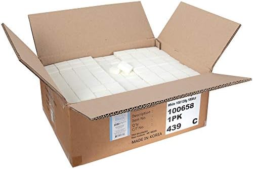 ForPro Mini puferski blok, Bijela, granulacija 100/120, dvostrani pufer za nokte za manikir i pedikir, 1,5 D x 1 Š x 0,5 V, 1000-Broj