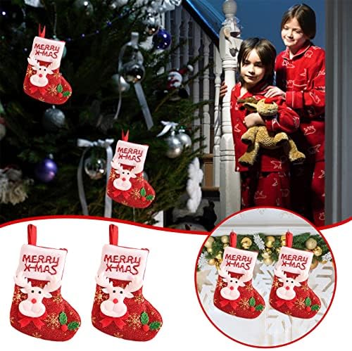 Ukrasi Privjesci Božićne čarape Božićno drvce Crveni pokloni Božićni božićni netkani vijući stakleni setovi