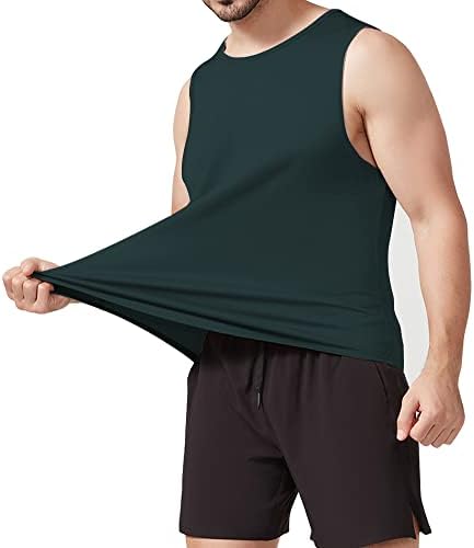Meioro Muška mrežasta majica sa rezervoarom za muškarce brzo sušenje majice bez rukava opremljene majicama sa mišićima sportski okrugli vrat T-Shirt