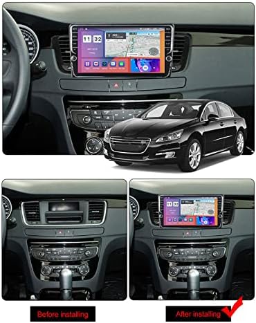 Zylr Double Din Car Stereo Radio audio prijemnik Kompatibilan sa Apple Carplay i Android Auto, 9 inčni stereo zaslon za dodirnu ekranu za Peugeot 508 508SW 2011-2018 podržava kontrolu upravljača