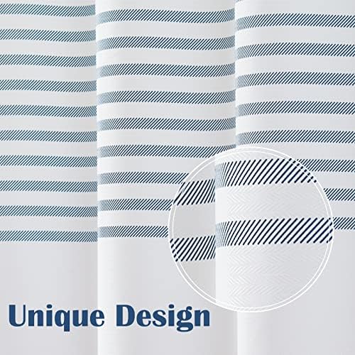 Jinchan bijeli tuš zavjesa sa plavim prugama za zavjese za tuširanje za tuširanje u kupaonici u