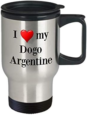 Dogo argentinska putna krigla - toplotni izolirani nehrđajući čelik ljubitelj za pse za kavu