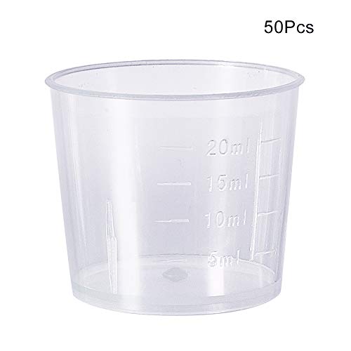 Jutagoss mjerna čaša 20ml PP plastična Graduirana čaša prozirna za laboratorijske kuhinjske tečnosti 50kom