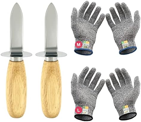 MYBMHTNB Oyster Shucking Knife Kit Oyster nož od nerđajućeg čelika sa kompletom za rukavice Alati savršeni