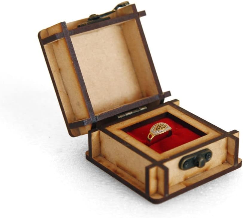 Krupasadhya drvena nakita za žene i muškarce Couole Ring | Jewel Organizator Box ručno izrezbarene