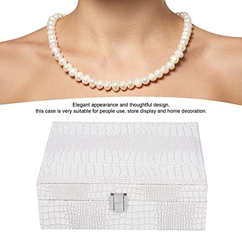 Shanya nakit, prijenosni ambalaža kutija za odlaganje bijele umjetne kože za Valentinovo za Božić za vjenčanja za rođendane