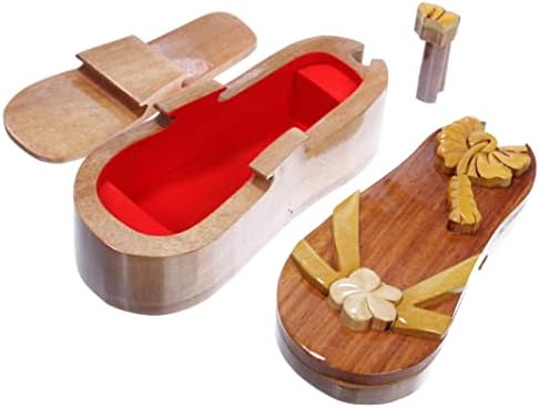 Ručno izrađeni drveni oblik cipela tajni nakit puzzle kutija - sandala