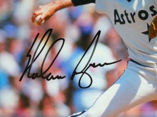 Nolan Ryan Astros Astros 8x10 HM Patch Horz Photo- AIV hologram * crna - autogramirana MLB fotografija
